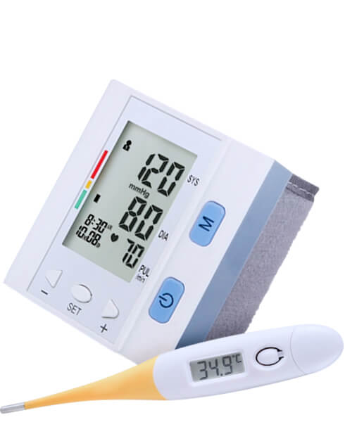 Blood pressure monitors and thermometers