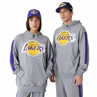 Sweat à capuche unisex New Era LA Lakers NBA Colour Block Gris