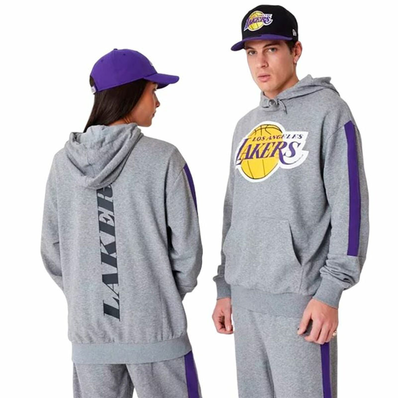 Sweat à capuche unisex New Era LA Lakers NBA Colour Block Gris