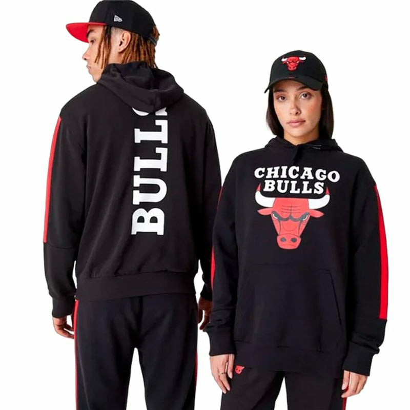 Sweat à capuche unisex New Era NBA Colour Block Chicago Bulls Noir