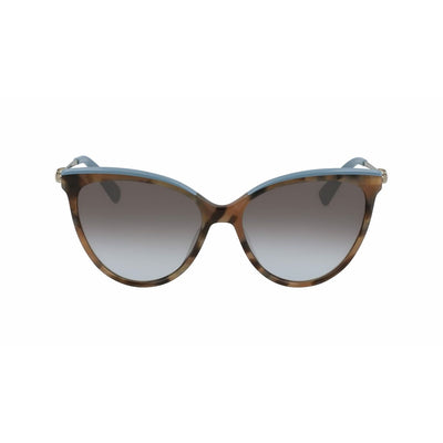 Óculos escuros femininos Longchamp S Azul Dourado Habana Ø 55 mm