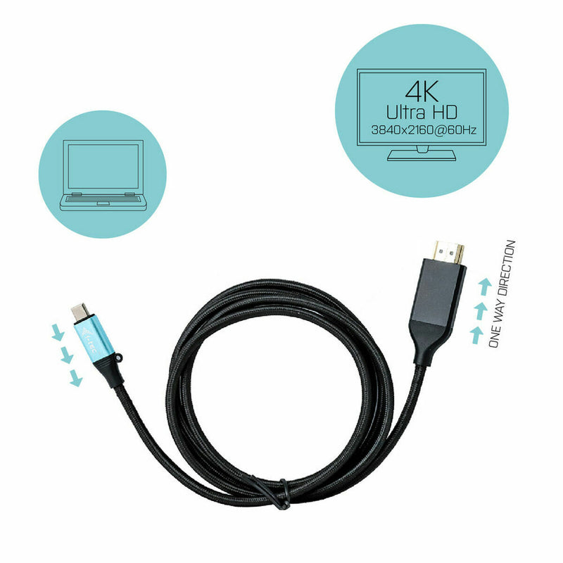 Câble USB C vers HDMI i-Tec C31CBLHDMI60HZ2M 2 m 4K Ultra HD