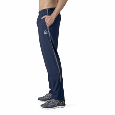 Long Sports Trousers Reebok Workout Ready Dark blue Men