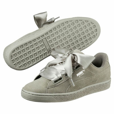 Chaussures de sport pour femme Puma Suede Heart Pebble Gris