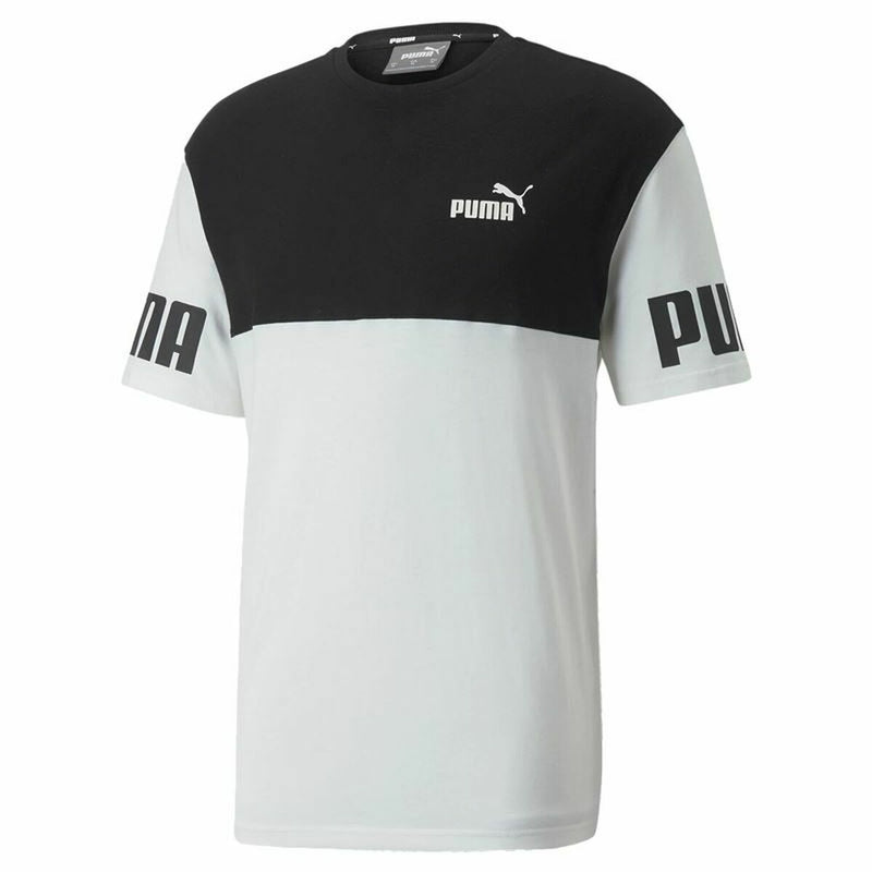 T-Shirt de Desporto de Manga Curta Puma Power Colorblock Preto