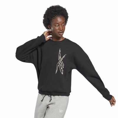 Women’s Sweatshirt without Hood Reebok Modern Safari Black