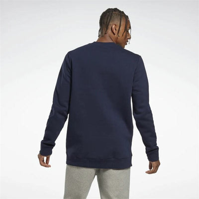 Men’s Sweatshirt without Hood Reebok Identity Fleece Crew Dark blue