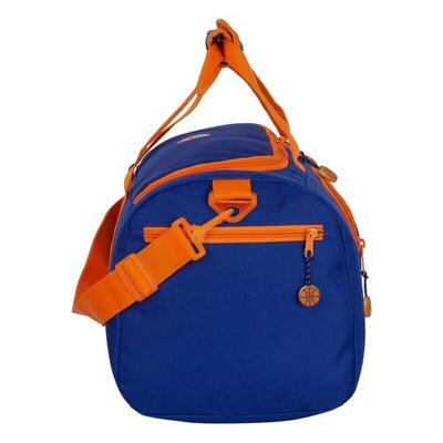 Sports bag Valencia Basket Blue Orange (50 x 25 x 25 cm)