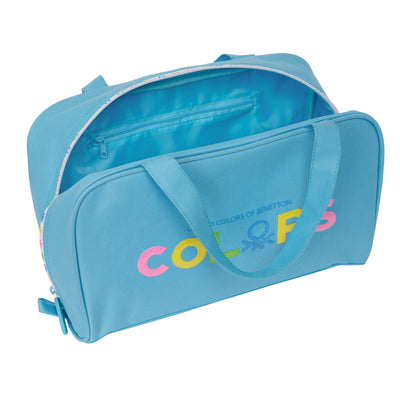 Nécessaire Escolar Benetton Spring Azul celeste 31 x 14 x 19 cm