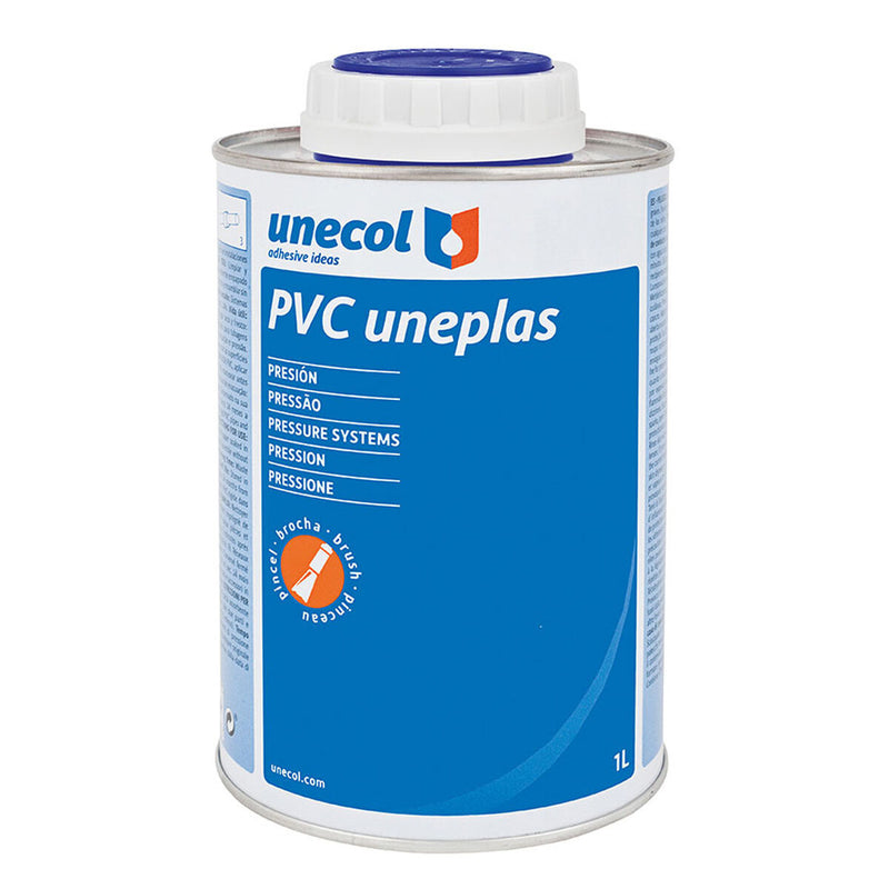 Adhésif pour tuyaux en PVC Unecol Uneplas A2040 Pinceau 1 L