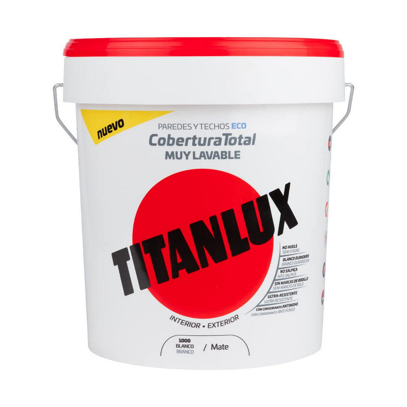 Tinta Plástica Titan 06t100005 Telhado Parede Lavável Branco Mate 4 L