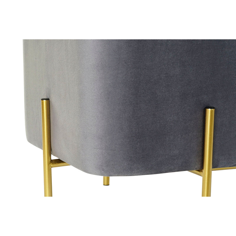 Bench DKD Home Decor Grey Multicolour Golden Metal 91 x 46,5 x 42 cm