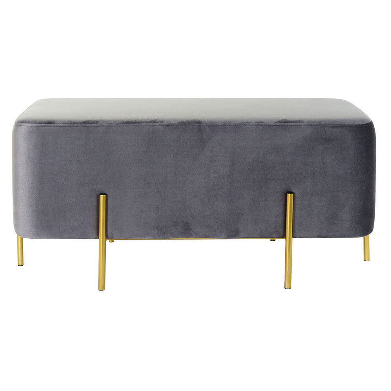 Bench DKD Home Decor Grey Multicolour Golden Metal 91 x 46,5 x 42 cm