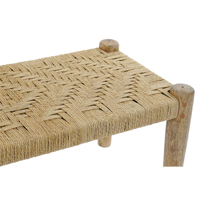 Bench DKD Home Decor Natural Rope Mango wood (88 x 42 x 39,5 cm)