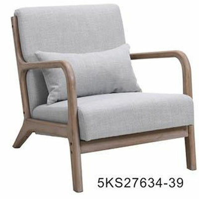 Armchair DKD Home Decor 66 x 66 x 94 cm Natural Wood Light grey