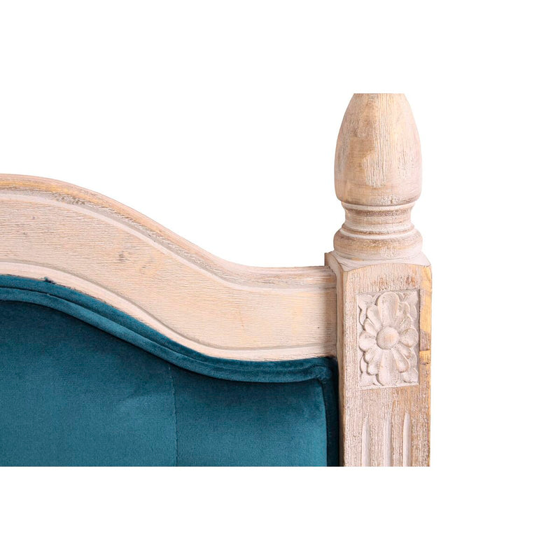 Cabeceira de Cama DKD Home Decor Turquesa Madeira Madeira da borracha 160 x 6 x 120 cm