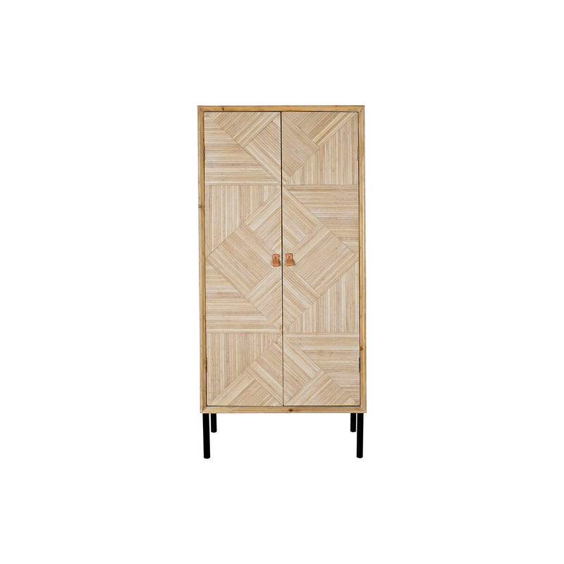 Cupboard DKD Home Decor Black Natural Metal Fir MDF Wood 70 x 35 x 156 cm