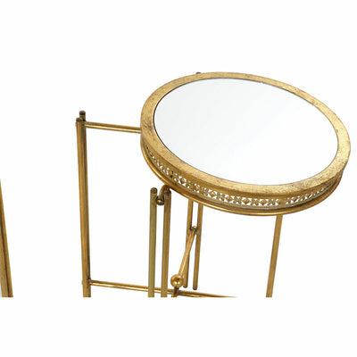 Table d'appoint DKD Home Decor Miroir Métal Cuivré Clair (39 x 39 x 59 cm) (2 pcs)