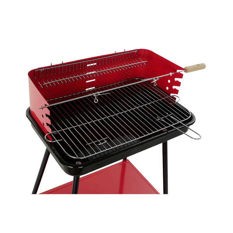Barbecue à Charbon sur Pied DKD Home Decor Rouge Noir Acier 53 x 37 x 80 cm (53 x 37 x 80 cm)