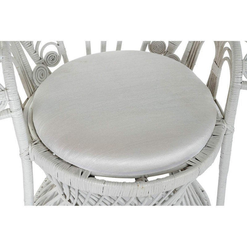 Chaise de jardin DKD Home Decor Blanc Polyester Métal 30 x 40 cm 96 x 66 x 145 cm 96 x 66 x 140 cm