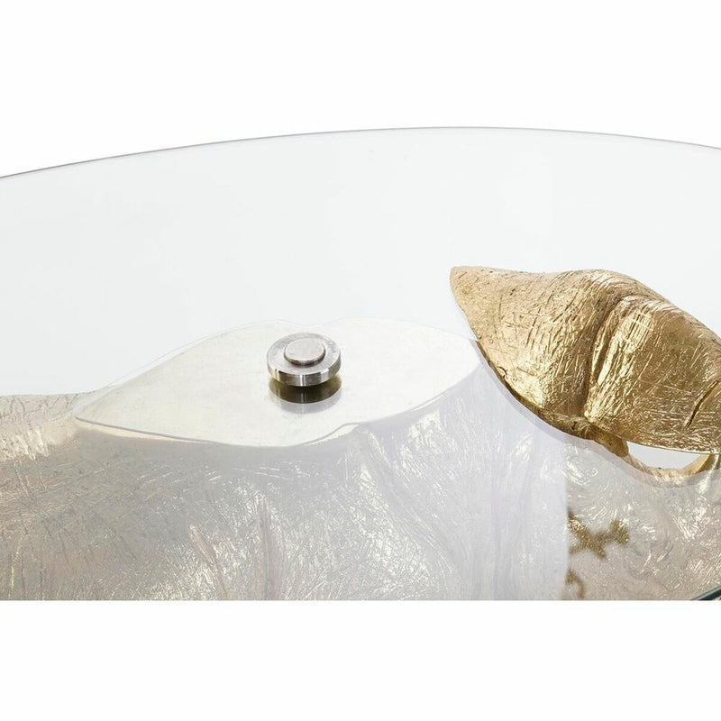 Side table DKD Home Decor Transparent Golden Resin Crystal 100 x 60,5 x 46 cm