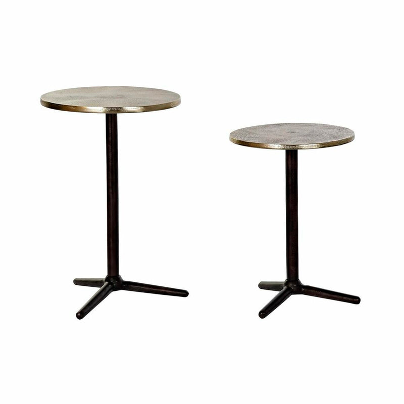 Conjunto de 2 mesas pequenas DKD Home Decor Preto Dourado 40 x 40 x 61 cm