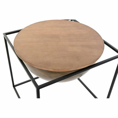 Table d'appoint DKD Home Decor Marron Noir Bois Métal 64 x 64 x 62,5 cm
