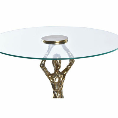 Table d'appoint DKD Home Decor Verre Doré Aluminium 46 x 46 x 57 cm