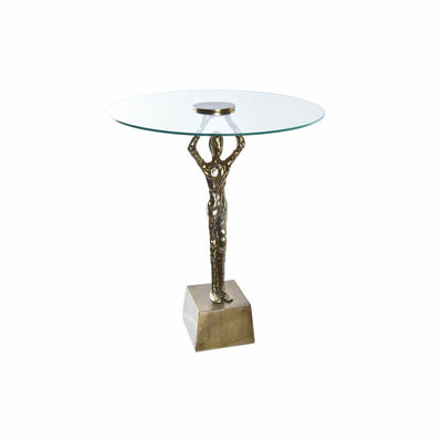 Table d'appoint DKD Home Decor Verre Doré Aluminium 46 x 46 x 57 cm