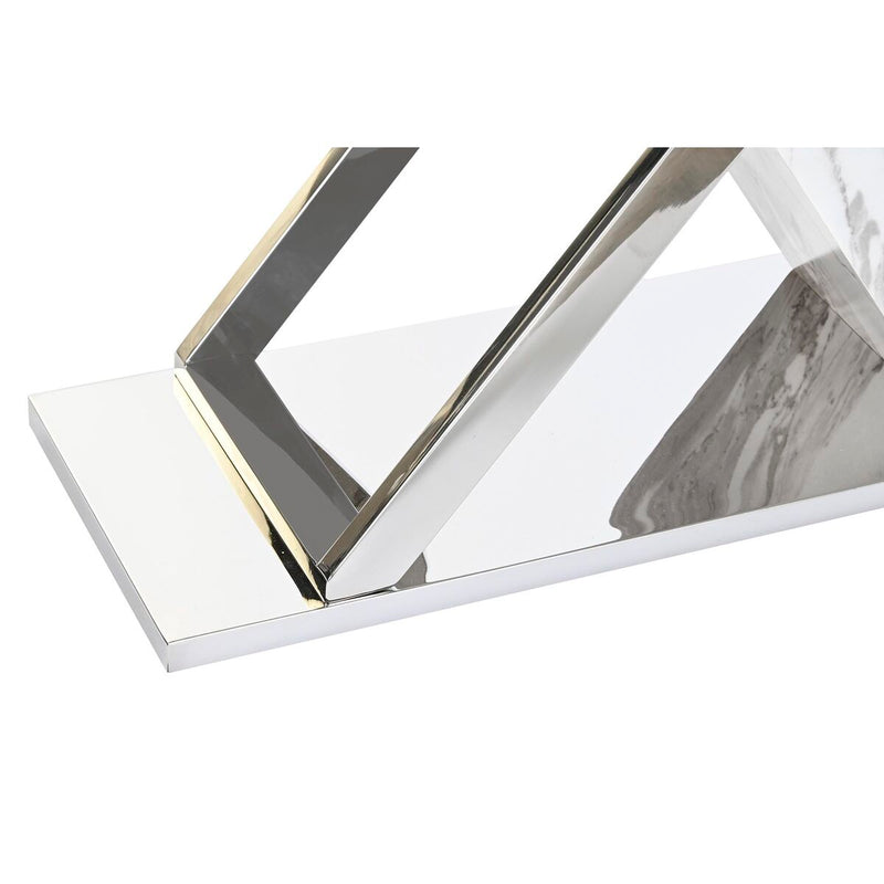 Consola DKD Home Decor Branco Cinzento Prateado Cristal Aço 120 x 40 x 75 cm