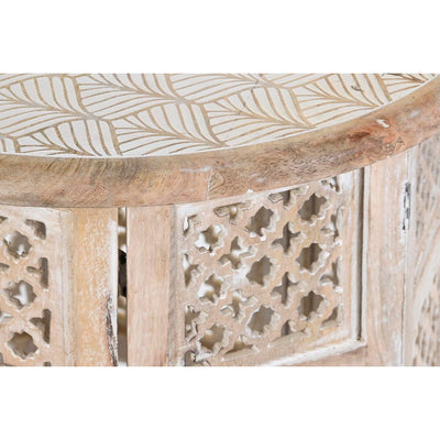 Table d'appoint DKD Home Decor Blanc Marron Bois de manguier 53 x 53 x 53 cm