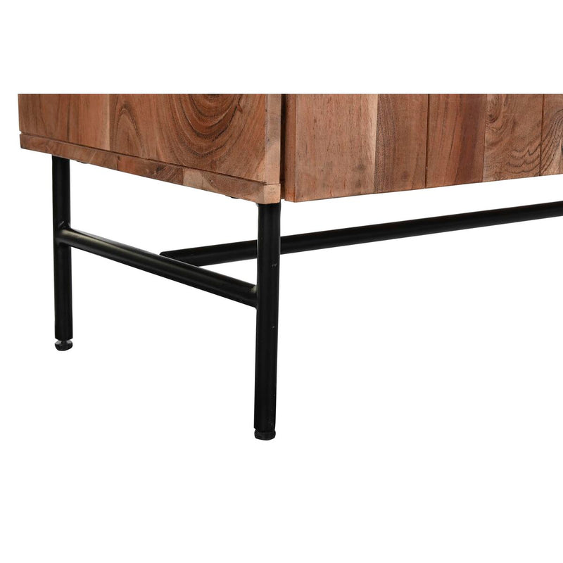 Buffet DKD Home Decor 142 x 40 x 81 cm Noir Métal Marron Acacia