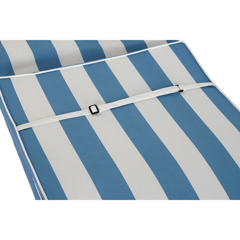 Cushion for lounger DKD Home Decor Hammock White Sky blue 190 x 60 x 5 cm