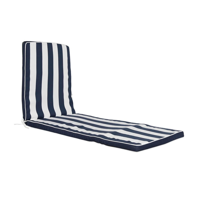 Coussin pour chaise longue DKD Home Decor Hamac Blanc Blue marine 190 x 60 x 5 cm