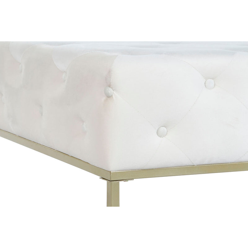 Banquette DKD Home Decor Blanc Doré Métal 100 x 100 x 45 cm