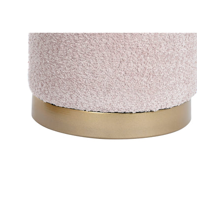 Repousa pés DKD Home Decor Branco Castanho Cor de Rosa Dourado Madeira MDF 48 x 48 x 45 cm