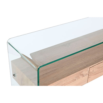 Console DKD Home Decor Transparent Light brown Crystal MDF Wood 120 x 35 x 80 cm