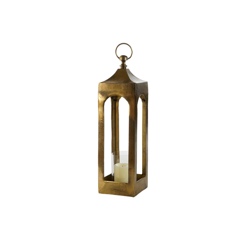 Lanterna DKD Home Decor Dourado Alumínio Cristal Acabamento envelhecido 16 x 16 x 55 cm