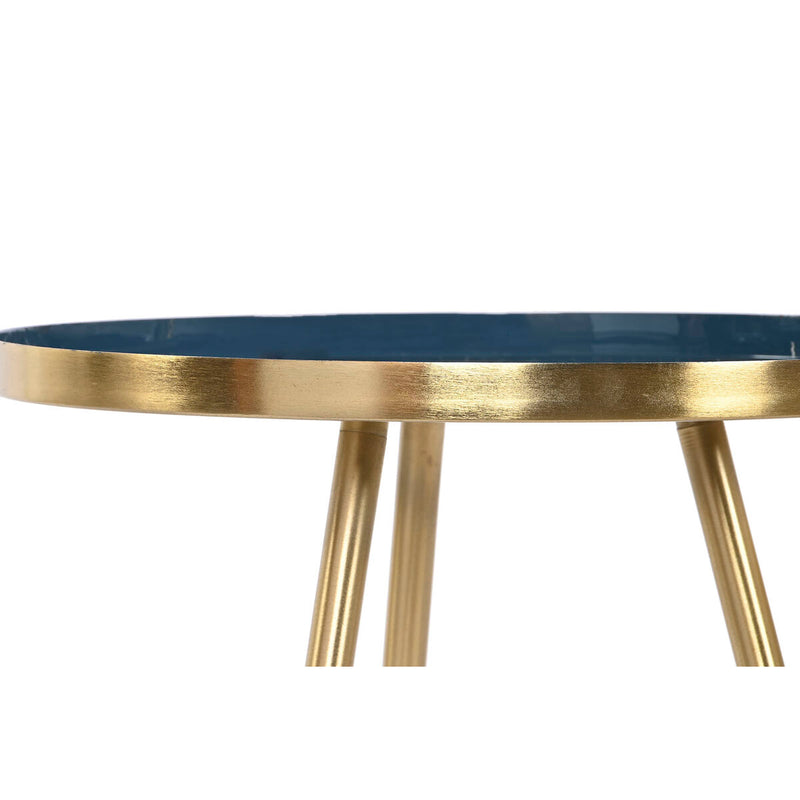 Jeu de 2 tables Home ESPRIT Bleu Doré 41 x 41 x 51 cm