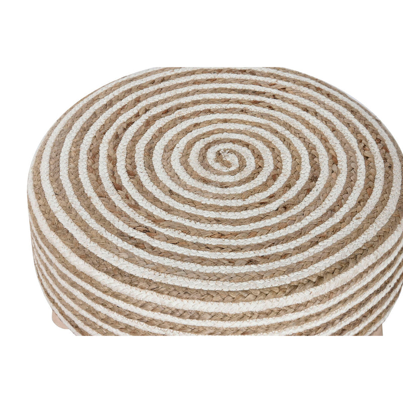 Footrest Home ESPRIT Jute Eucalyptus wood 50 x 50 x 30 cm