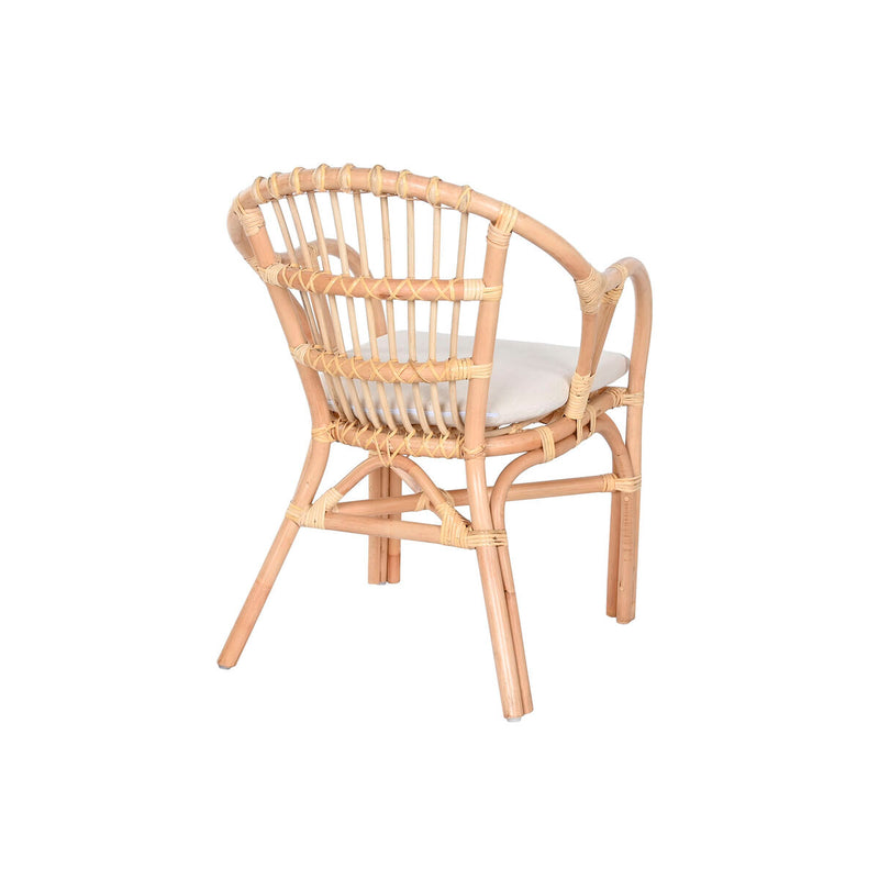 Conjunto de mesa com 2 cadeiras Home ESPRIT Branco Natural 50 x 50 x 50 cm