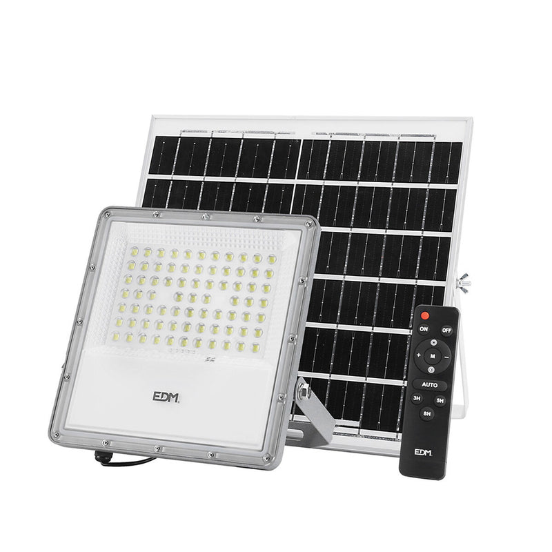 Projecteur EDM Télécommande Panneau solaire photovoltaïque 200 W 1500 Lm 35 x 35 cm 23,8 x 23,3 x 4,3 cm (6500 K)