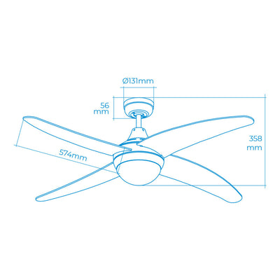 Ventilateur de Plafond avec Lumière EDM 33807 Caspio 60 W