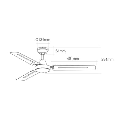 Ventilateur de Plafond EDM 33982 Blanc 60 W Ø 120 cm Mini industriel