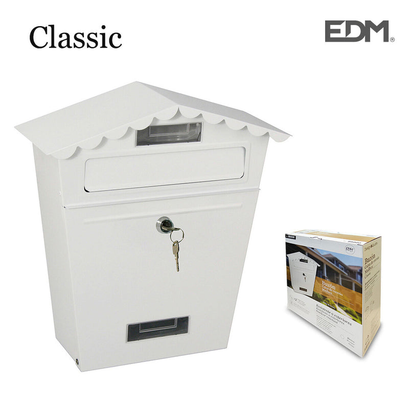 Caixa de correio EDM Aço Branco Classic (29,5 x 10,5 x 35,5 cm)