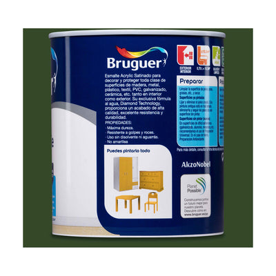 Esmalte acrílico Bruguer 5057506 Galicia Green 750 ml Acetinado