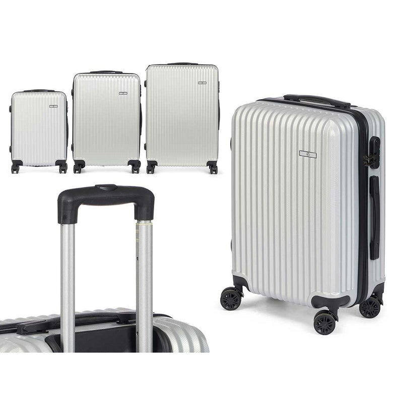 Set of suitcases Light grey Stripes 3 Pieces