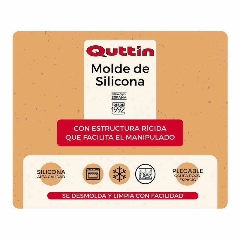 Molde para o Forno Quttin Silicone Rígido 31 x 28,5 x 5,3 cm (8 Unidades)