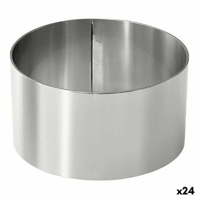 Molde para empratar Prateado Aço inoxidável 10 cm 0,8 mm (24 Unidades) (10 x 4,5 cm)