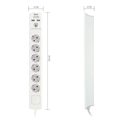 Multiprise 6 Prises avec Interrupteur TM Electron 230 V